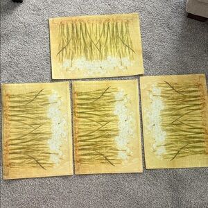 Yellow and Green Abstract Art Prints placemats
set of 4